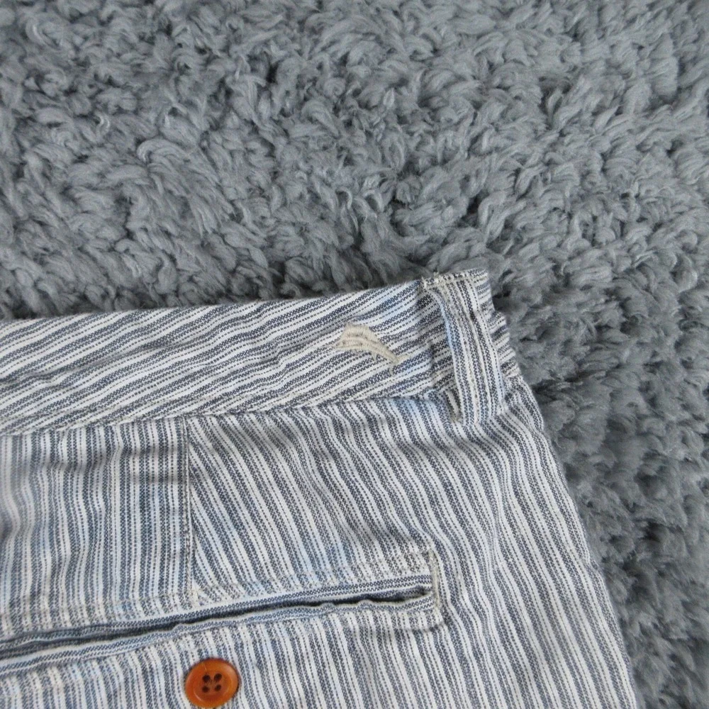 Tommy Bahama Shorts Mens 35 Blue Striped Linen Chino 34x9*